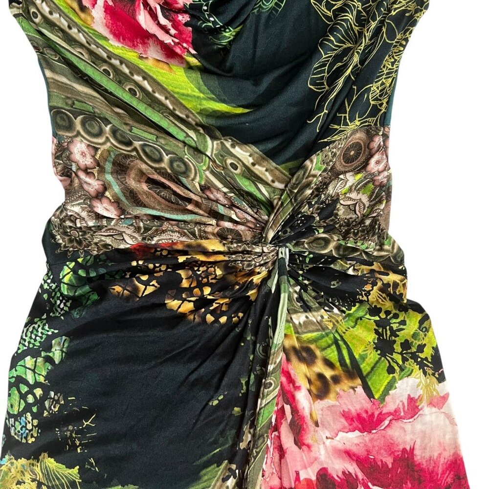 Desigual Floral Mini Dress in Black, Pink, Green - Picture 6 of 13